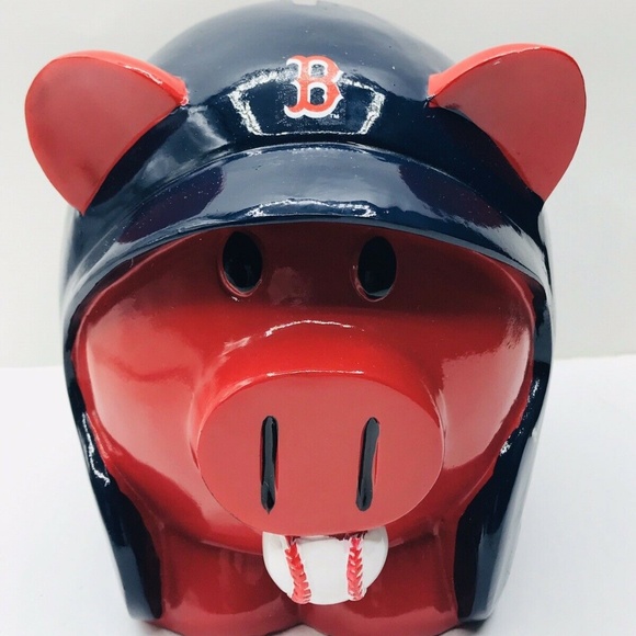 Boston Red Sox Piggy Bank Red Blue Baseball 6.5x8" - Picture 1 of 8